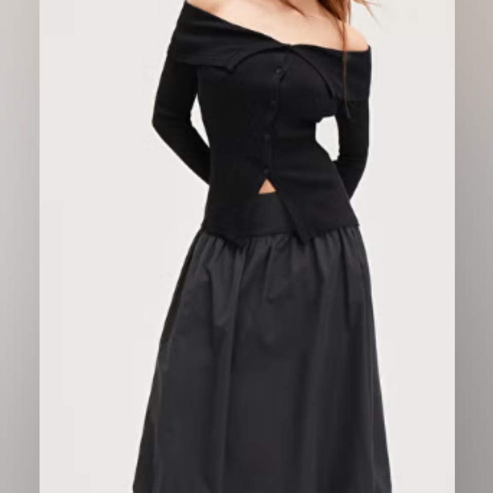 Cato Black Satin A-Line Ruched Waistline Lined Maxi Skirt Misses Size XL